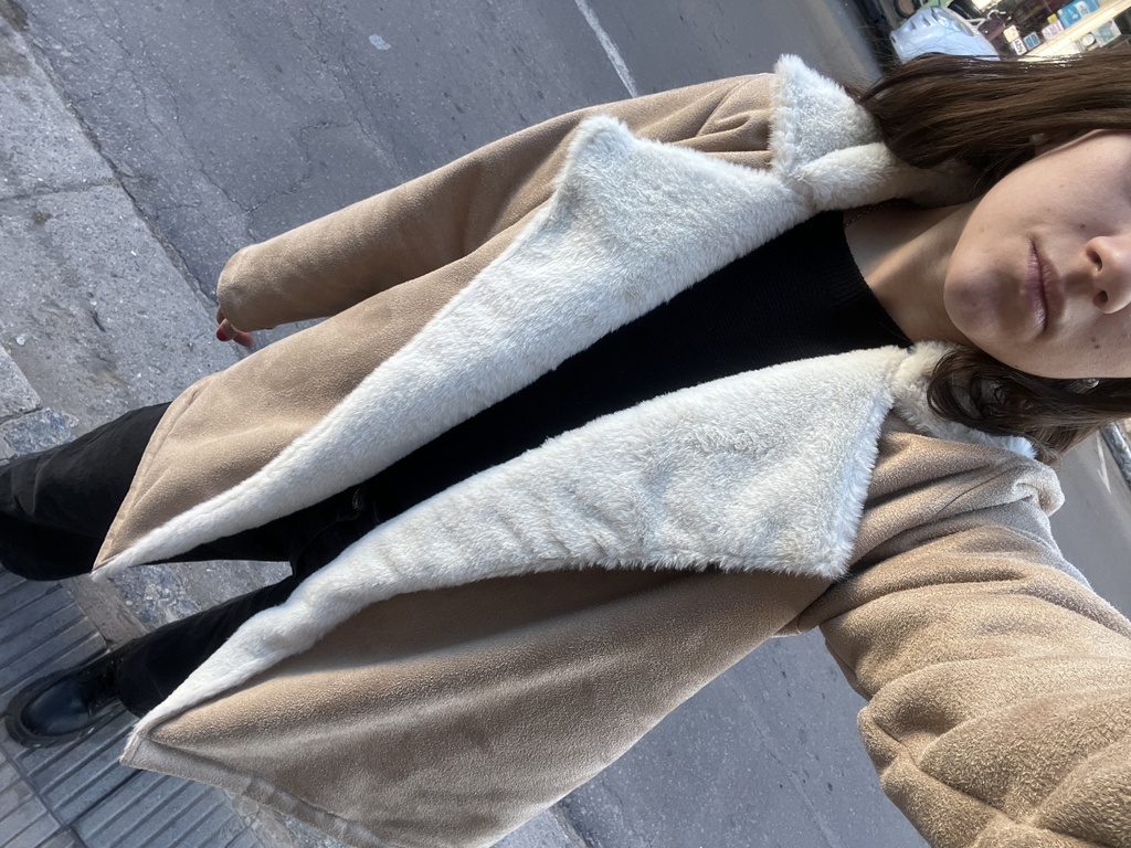 Saco corto teddy Latte 