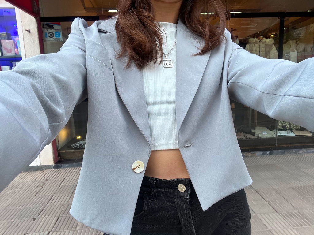 Blazer corto forrado Grey