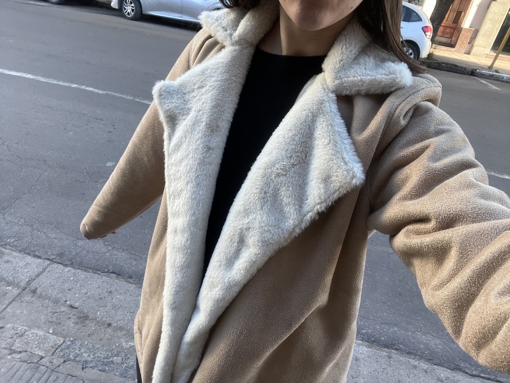 Saco corto teddy Latte 