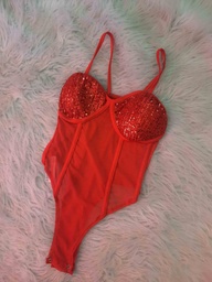 Body Tul con Taza Lentejuelas