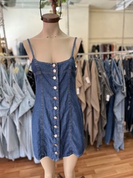Vestido corto jean Botones